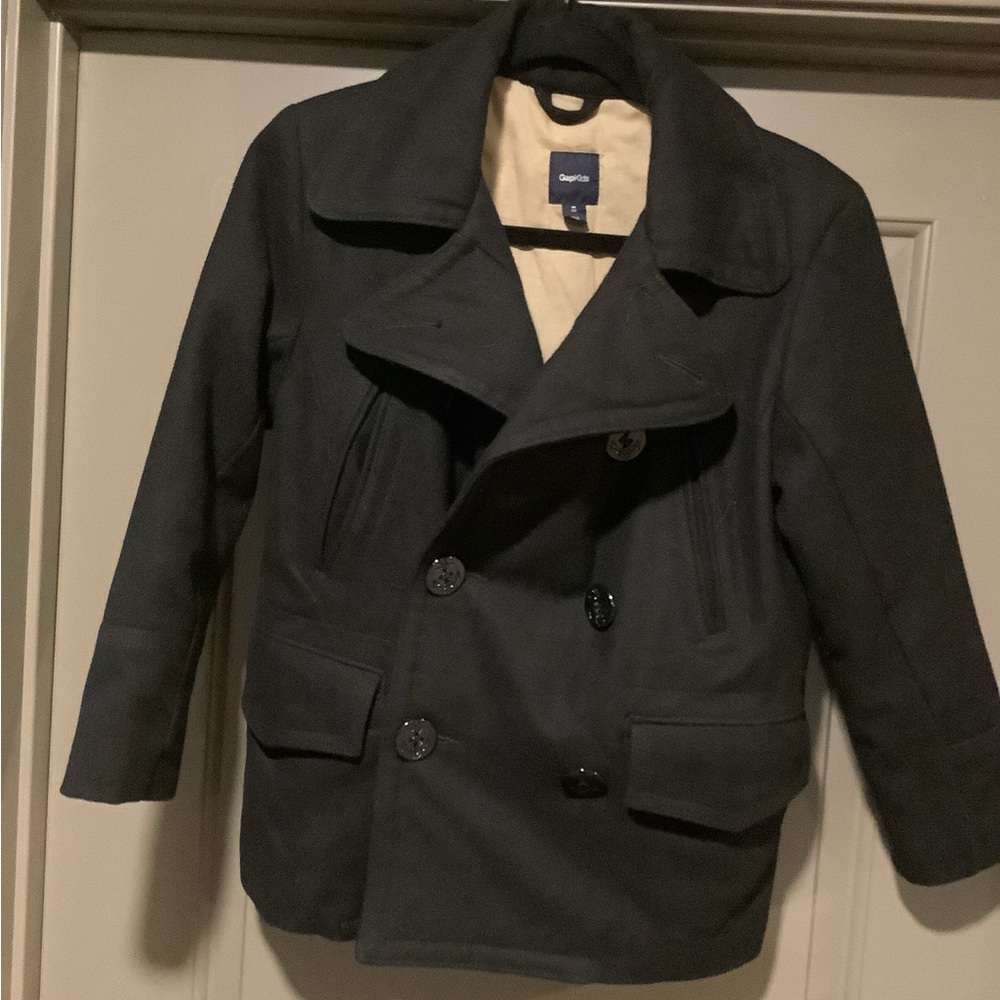 GAP Kids Medium Black Wool blend Peacoat - Excellent Used Condition.